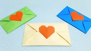 EASY (&acute;&epsilon;｀ )♡ DIY ORIGAMI ENVELOPE (14) ! 簡單折紙信封袋 (14) 📧 #GiftEnvelope #loveletter #ラブレター #愛 #origami