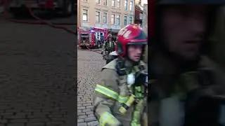 Building on fire in center of Bergen - Storbrann Bergen Sentrum