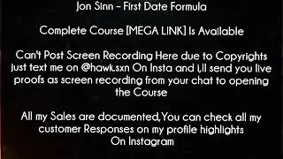 Jon Sinn Course - First Date Formul Download