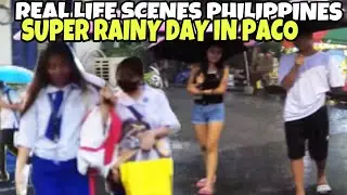 LIVING IN SUPER RAINY DAY IN PACO MARKET WALKING TOUR IN MANILA PHILIPPINES 4K CITY LIFE