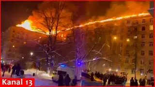 Fierce fire broke out in Moscow&rsquo;s multi-story residential building, hundreds of people are evacuated