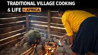 Traditional Ugandan Village Cooking | Matooke & Chicken Stew From Scratch