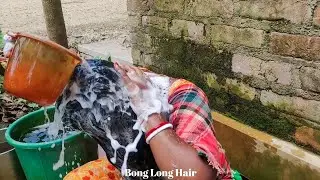 Long hair wash new video 2024 || Long hair shampoo wash at home