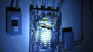 Foundation rod hole leak behind electric panel Macomb County Home Inspectors 313 510 0284