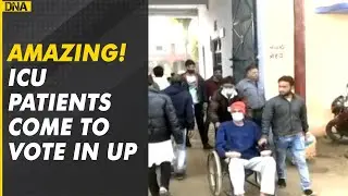 UP Assembly Elections 2022: Voters reach polling booth to vote in ICU ward made in tractor trolley
