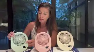 USB Rechargeable Portable Desk Fan | 6 Speed, 3 Colours(Pink/Beige/Green)