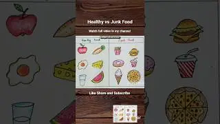 project work /healthy and unhealthy food #crafts #trendingshorts #drawing #shorts