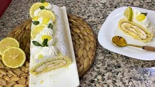 بيسكوي رولي بكريمة الليمون 🍋سهل سريع للمبتدءات وصفة ناجحة و منعشة جربوه  Bûche au citron 2026