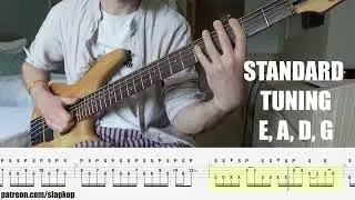 Sick Slap Bass Riff with percussive techniques