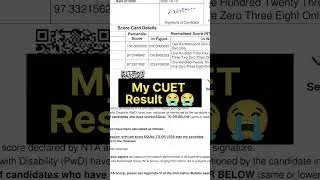 My Unexpected CUET 2023 Result / Score Card #result #cuet2023 #cuet