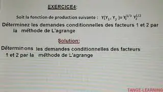 Comment calculer les demandes conditionnelles des factures.'' MICROÉCONOMIE'' exercice4