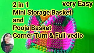 Storage Basket/Pooja Basket Corner Turn & Full vedio/plastic wire craft ideas/&lrm;@Shoba Handcrafts&nbsp;