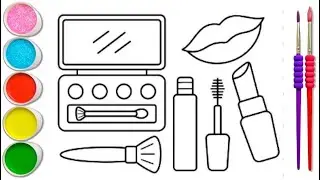 How to Draw and Color Fun Makeup Tools  Makeup Tools Drawing and Coloring Pages for Kids