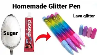 How to make Unicorn Liquid pen/How to make Glitter pen/DIY glitter pen / Homemade Pen