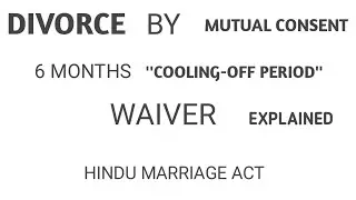 WAITING PERIOD OF 6 MONTHS | DIVORCE MUTUAL CONSENT | COOLING OFF PERIOD | LATEST JUDGEMENT