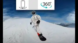 360&deg;   VR360 Panorama video testing while snowboarding 3D
