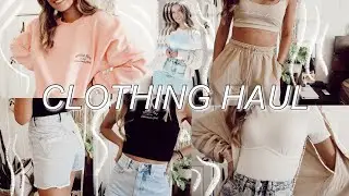 spring try-on clothing haul!! (trendy lounge wear + staple pieces!) FT. WHITE FOX