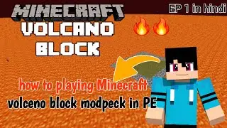Minecraft Volcano Block in PE ep 1 in hindi how to playing in modpeck #Minecraft #gaming