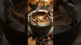Miniature artisans are working to make peanut butter cookies in a factory.🥜 #trending #foryou #ai