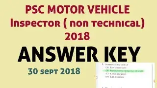 Psc motor vehicle inspector, non technical 2018 , question solved,