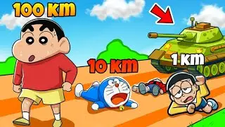 Shinchan And Nobita Play Run Or Die Army Challenge 😱😱 | Funny Game |