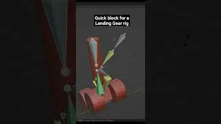 Quick block for a Landing Gear rig with #blender3D #animation