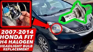 Замена галогенных ламп головного света HONDA FIT H4 2007-2014