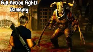 Garrador FIGHT scene Full action horror gameplay walkthrough Resident evil 4 Remake Marco gaming 