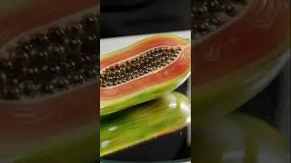 Glass ASMR🔪Cut Papeta #shorts #asmr #asmrvideo #asmrcutting #fruit #papeta #green #glasscutting