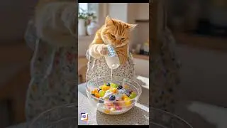 🏆 Biker Cat&rsquo;s Health Routine: Watch This Cat Live Better Than You 🤣 (AI Short)#youtubeshorts