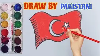 How to draw a flag | turkey @drawingspeedo