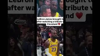 👀🥲🫡 #lebronjames brought to tears watching tribute video in Cleveland!!!!! #nba #mustsee #lakers