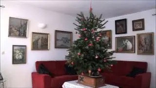 Grammophon mit drehendem Weihnachtsbaum (Christbaum)