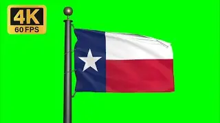 Texas waving flag  - Green Screen | Motion background | 4K UHD 60fps | Royalty Free