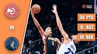 Jalen Johnson - 34 Points, 6 Assists, 10 Rebounds vs Timberwolves - 2025-26 Regular Season