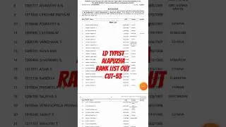 LD typist rank list 725/2022