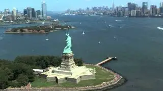 Stock Footage Clip of the Statue of Liberty - Aerial Video