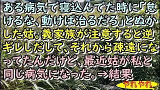 【やれやれ】ある病気で寝込んでた時に｢怠けるな、動けば治るだろ｣とぬかした姑。義家族が注意すると逆ギレしだして、それから疎遠になってたんだけど、最近姑が私と同じ病気になった。→結果