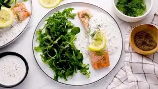 Baked Salmon with Creamy Lemon Dill Sauce