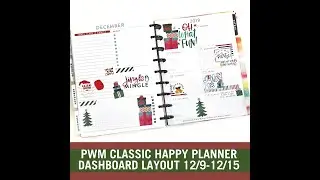 PWM Supermom Dashboard Layout - Week of 12/9-12/15