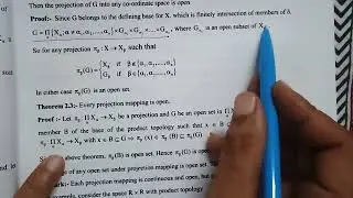 Episode 16 General Topology theorem 2.1,2.2,2.3 projection mapping l open mapping l Yogeshwar Sir
