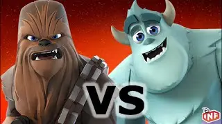 Chewbacca vs Sulley sarlacc pit arena fight Disney Infinity toy box