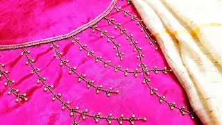 Aari Work Kurti 1 | Simple Aari Kurti Designing for Beginners | Sugar Beads Doubt Clarification