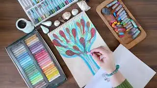 Journey Upstream: From Crowded Currents to Freedom with oil pastels #art #oilpastel 