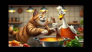 Cat and duck cooking | Cat media Abdul |  Ai Video | New cartoon video 2025 