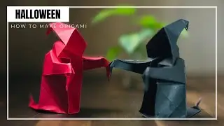 Relaxing ASMR Origami Witch from Paper craft | Silent Halloween DIY