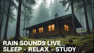 Rain in the Forest Cabin 🌲🌧️ 24/7 Rain Sounds for Sleep & Relaxation | LIVE