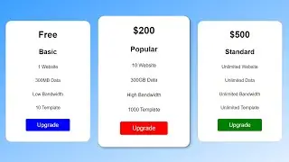 Pricing Table with HTML and CSS | Design Awesome and amazing Pricing Table using HTML and CSS