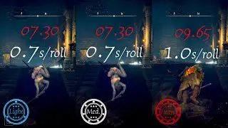 Elden Ring Light equip ROLLING! - Light Med Heavy Comparison