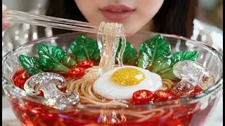 Makin Veggie Ramen Bowl with Glass Ingredients ✨🍜